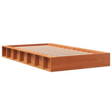 Wax Brown Solid Wood Bed Frame 100x200 cm - Hipomarket