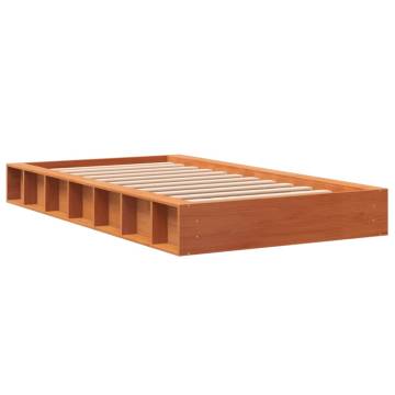 Wax Brown Solid Wood Bed Frame 100x200 cm - Hipomarket