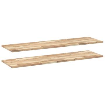 Floating Shelves 2 pcs - Solid Acacia Wood 160x40x2 cm