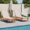  Sun Loungers 2 pcs with Table Grey Solid Wood Acacia and Textilene Colour grey Quantity in Package 1 Model 2x sun lounger + table 