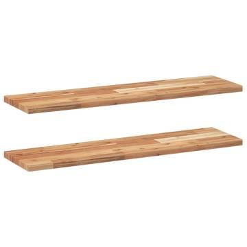 Floating Shelves (2 pcs) - Solid Acacia Wood | HipoMarket