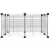 8-Panel Pet Cage - Spacious & Durable Black Steel 35x35 cm