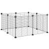 8-Panel Pet Cage - Spacious & Durable Black Steel 35x35 cm