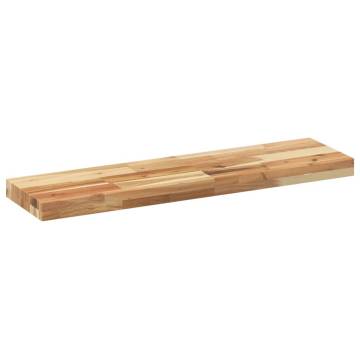 Floating Shelf 80x20x4 cm - Oil Finished Solid Wood Acacia