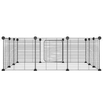 12-Panel Black Pet Cage - Durable & Spacious - HipoMarket