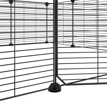 12-Panel Black Pet Cage - Durable & Spacious - HipoMarket