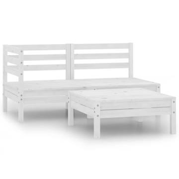 3 Piece Solid Pinewood Garden Lounge Set - Stylish & Durable