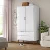 Wardrobe MOLDE White 90x55x175 cm | Solid Wood Pine Storage