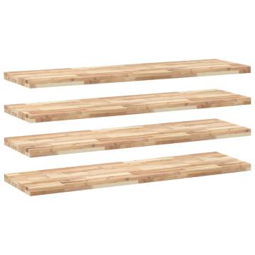 Floating Shelves - 4 pcs Untreated Solid Acacia Wood 140x40 cm