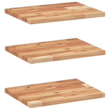 Floating Shelves (3 pcs) - Solid Acacia Wood 60x30x2 cm