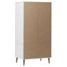 Wardrobe MOLDE White 90x55x175 cm | Solid Wood Pine Storage