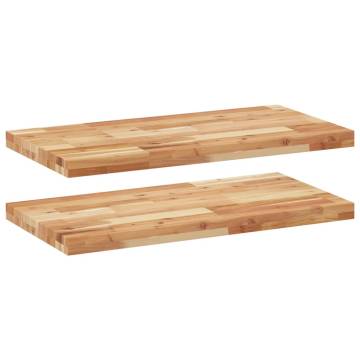 Floating Shelves 2 pcs - Oil Finished Solid Wood Acacia