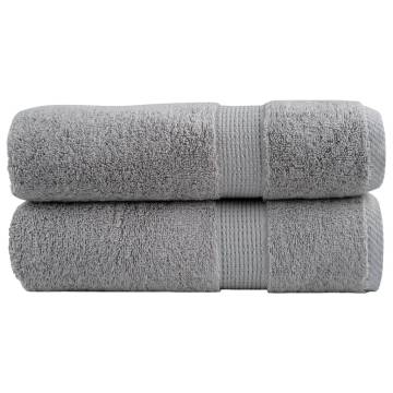 Premium Bath Towels SOLUND 2pcs Grey 100x150cm 600gsm