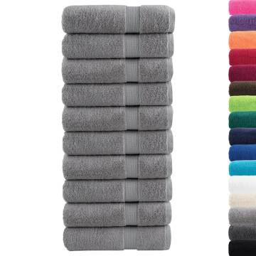 Premium Hand Towels SOLUND 10pcs Grey 50x100cm - 600gsm