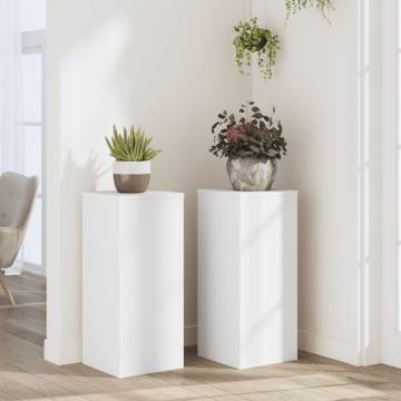 White Plant Stands (2 pcs) - Durable & Stylish | HipoMarket