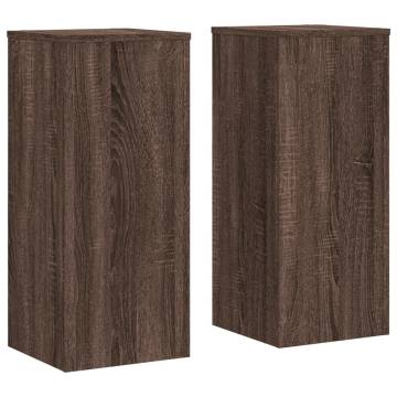 Stylish Brown Oak Plant Stands - 2 pcs 30x30x70 cm