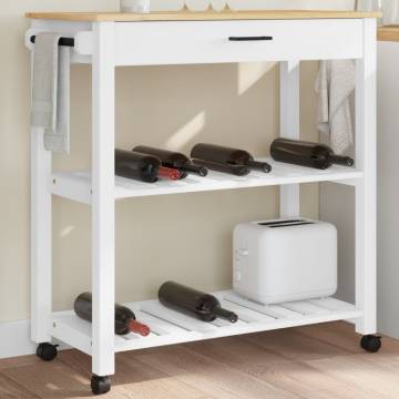 Kitchen Trolley MONZA - Stylish Solid Pine Wood Storage