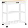 Kitchen Trolley MONZA - Stylish Solid Pine Wood Storage