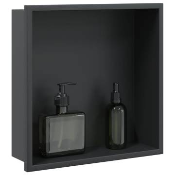 Shower Niche Matt Black 32x32x9 cm Stainless Steel - HipoMarket