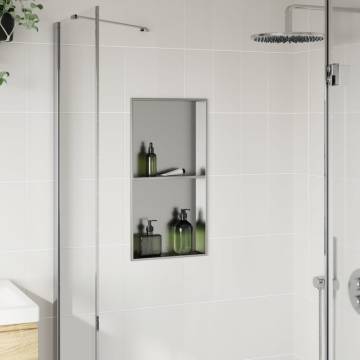 Shower Niche Brushed Silver 32x62x9 cm Stainless Steel