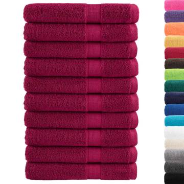 Premium Bordeaux Towels SOLUND Set of 10 - 100x200cm