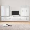 8 Piece High Gloss White TV Cabinet Set | Hipomarket