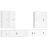 8 Piece High Gloss White TV Cabinet Set | Hipomarket