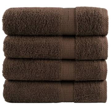 Premium Shower Towels SOLUND - 4pcs Brown 70x140cm 600gsm