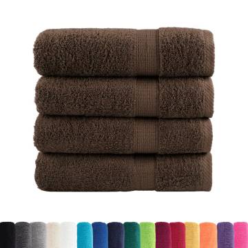 Premium Shower Towels SOLUND - 4pcs Brown 70x140cm 600gsm