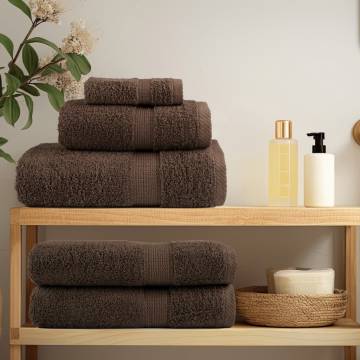 Premium Shower Towels SOLUND - 4pcs Brown 70x140cm 600gsm