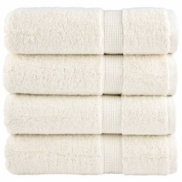 Premium Hand Towels SOLUND 4 pcs Cream 50x100 cm | Hipomarket