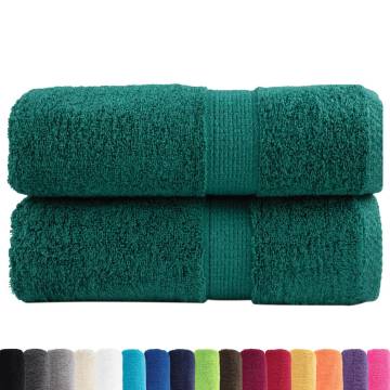 Premium Green Guest Towels SOLUND - 2 pcs 30x50 cm - 600 gsm