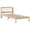 Solid Wood Pine Bed Frame with Headboard - 75x190 cm