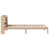 Solid Wood Pine Bed Frame with Headboard - 75x190 cm