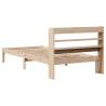 Solid Wood Pine Bed Frame with Headboard - 75x190 cm