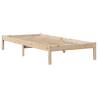 Solid Wood Pine Bed Frame with Headboard - 75x190 cm