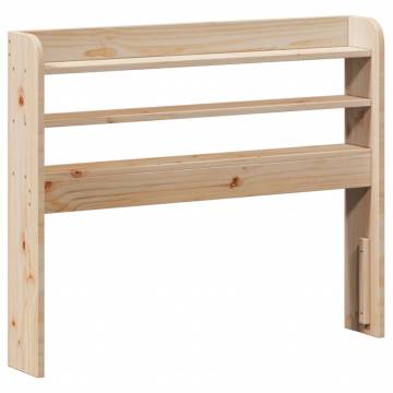 Solid Wood Pine Bed Frame with Headboard - 75x190 cm