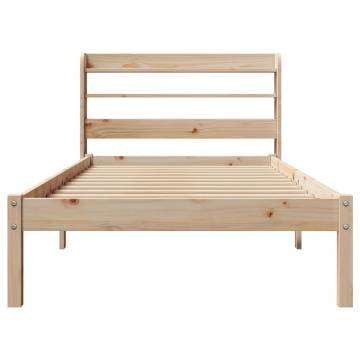 Solid Wood Pine Bed Frame with Headboard 90x190 cm - HipoMarket