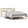 Double Bed Frame with Solid Pine Headboard 135x190 cm