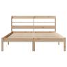 Double Bed Frame with Solid Pine Headboard 135x190 cm