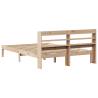 Double Bed Frame with Solid Pine Headboard 135x190 cm