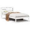 White Bed Frame with Headboard - Solid Pine 100x200 cm