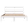 White Bed Frame with Headboard - Solid Pine 160x200 cm