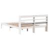 White Bed Frame with Headboard - Solid Pine 160x200 cm