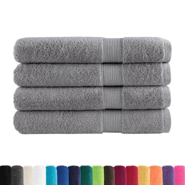 Premium Towels SOLUND 4pcs Grey 100x200cm - Soft & Durable