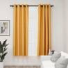 Linen-Look Blackout Curtains - Yellow (140x175cm) - 2pcs