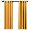 Linen-Look Blackout Curtains - Yellow (140x175cm) - 2pcs