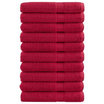 Premium SOLUND Towels - 10 Red Towels (100x200 cm, 600 gsm)