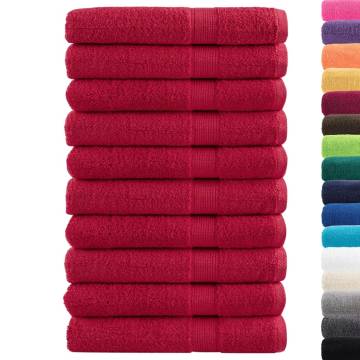 Premium SOLUND Towels - 10 Red Towels (100x200 cm, 600 gsm)