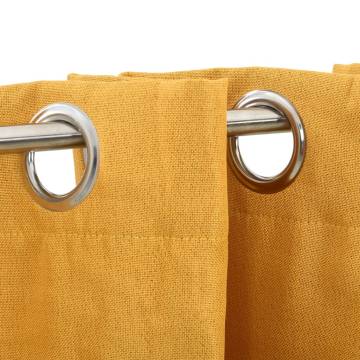 Linen-Look Blackout Curtains - Yellow (140x175cm) - 2pcs